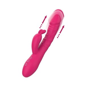 Vibrador Recarregável com Estimulador Clitoriano Formato Coelho 