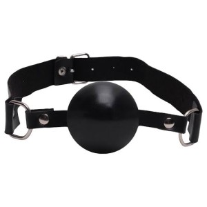 MORDAÇA BOLA C/ REGULAGEM EM COURO - PRETO LA PIMIENTA