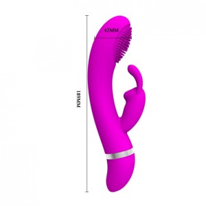 Vibrador Ponto G com Estimulador Clitoriano Coelho à Pilha