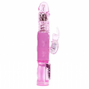 VIBRADOR ROTATIVO VAI E VEM CRAZY BUNNY COM ESTIMULADOR COELHO - PRETTY LOVE DAN
