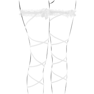 Perneira Renda com Laço Branco PAU BRASIL